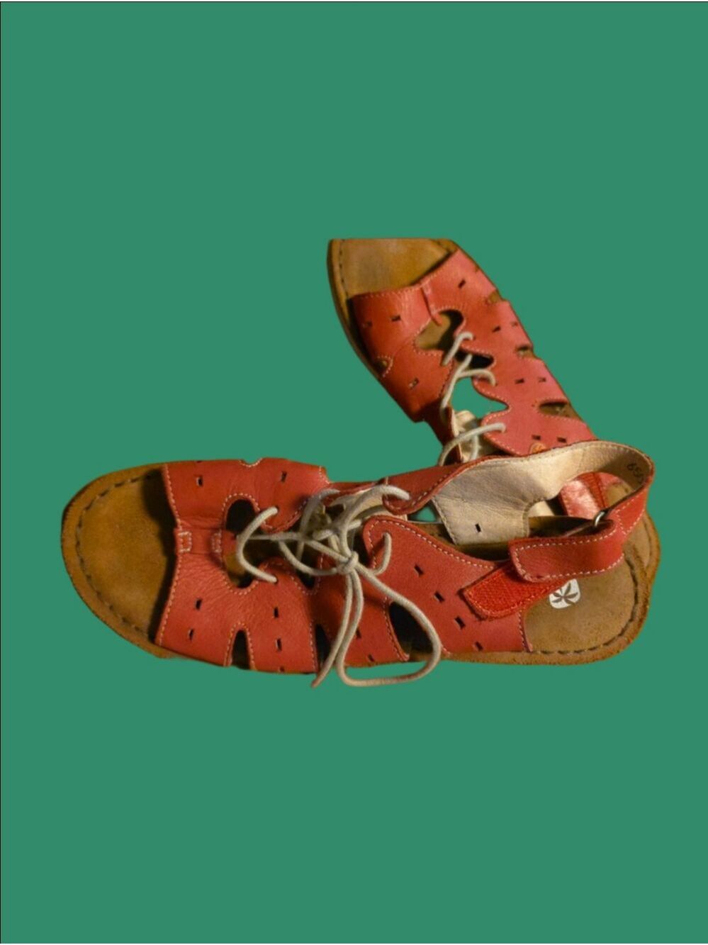 4/$67 Deal! Jungla Coral Lace-Up Leather Sandals